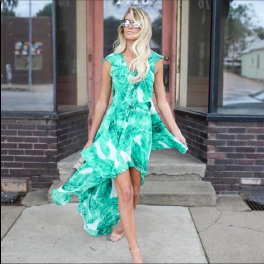 Vick Palm hi low dress